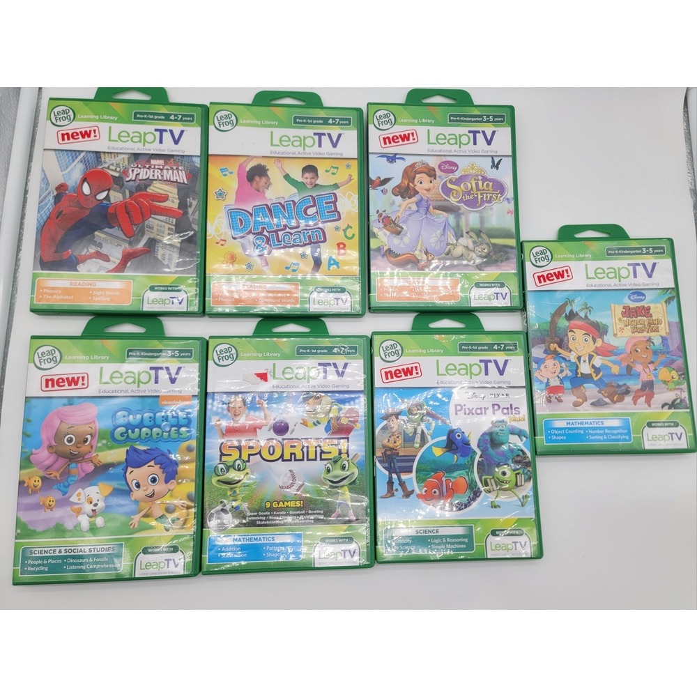 LeapFrog LeapTV Educational Game System Bundle 7 Games Camera Tested READ - Picture 4 of 7